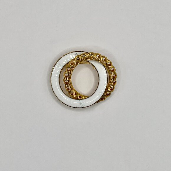 Vintage Double Circle Loop Brooch - Picture 2 of 3